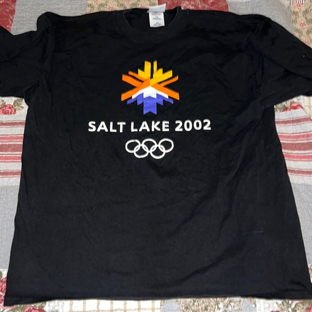 Salt Lake City 2002 Olympics black Official T-shirt XXL